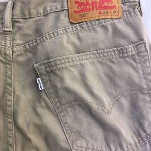 Levi's 505 Tan Jeans White Tab 33x30